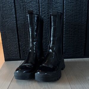 ALOHAS patent Leather Black Boots_36